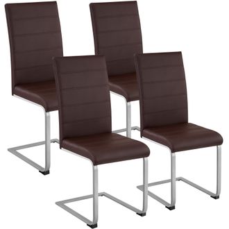 TecTake Dining Chairs Bettina Set Of 4 - Brown | Size: 4 Pack