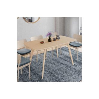 IDMarket Noor Mesa De Comedor Rectangular Extensible Para 4-8 Personas Efecto Madera 120-160 Cm