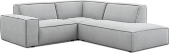 Castlery Customized Light Gray Performance Right-Facing Side Chaise Sectional Sofa | Jonathan by Castlery, Grey, Low-to-the-Ground Silhouette