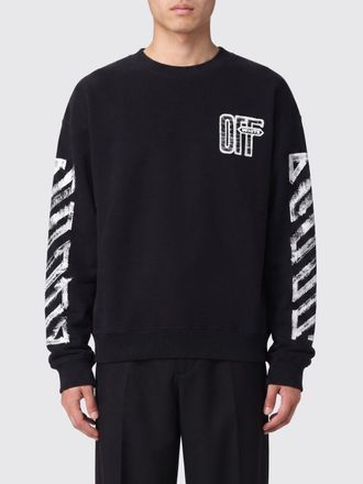 Off-white Felpa girocollo in cotone con stampa logo Arrow posteriore