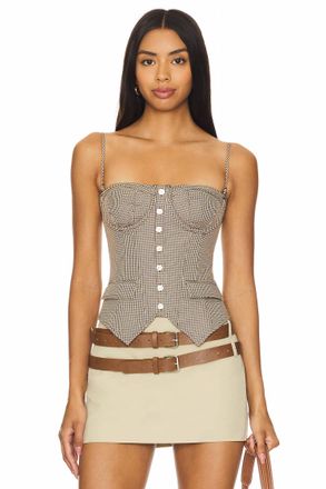 Guizio Edith Corset Top In Brown