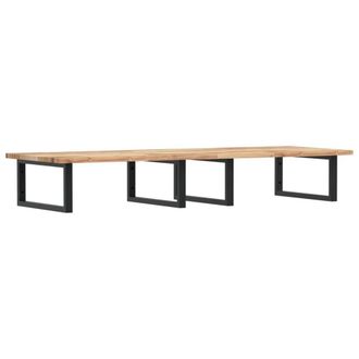 Berkfield Home Basin Shelf Wall Mounted Steel & Solid Wood Acacia in Brown