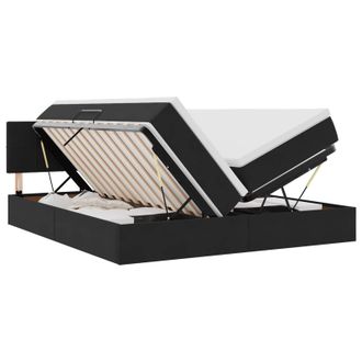 vidaXL Cama De Almacenamiento Led Con Colch&oacute;n Negro 180 X 200 Cm Vidaxl