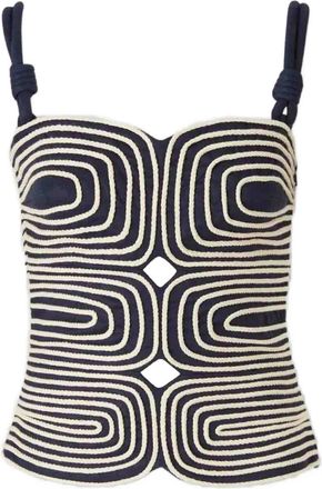 Andres Otalora Top Marea con dettagli a contrasto - Blu