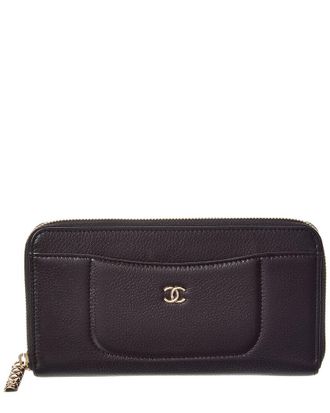Chanel Black Caviar Leather Zip Wallet (Authentic Pre-Loved)