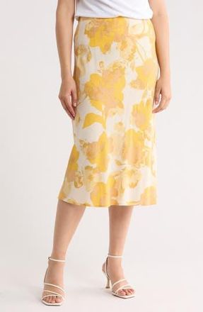 Renee C Floral Midi Skirt in Yellow at Nordstrom Rack, Size X-Small