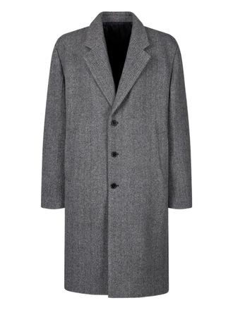 STUDIO TOMBOY herringbone-pattern wool coat - men - Wool/Polyester - M - Grey