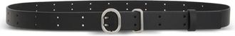 Jil Sander Cintura in pelle con fibbia ovale - Nero