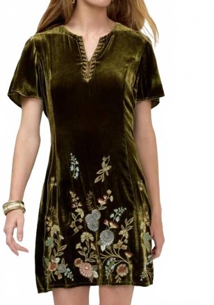 Johnny Was Flutter Sleeve Keyhole Dress In Ege