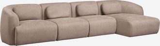 Sklum Sof&aacute; Modular Chaise Longue Derecho De 4 Piezas En Chenilla Coquette Sklum