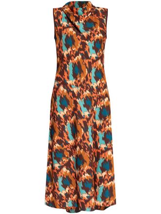 Ulla Johnson Kalena graphic-print midi dress - Orange