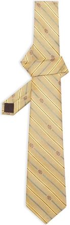 Dr&ocirc;le de Monsieur Gestreept Monogram Das - Heren - Stropdassen - Geel - ONE Size - Accessoires