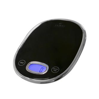 KASANOVA Bilancia digitale 5 Kg nera cromata design Luca Trazzi