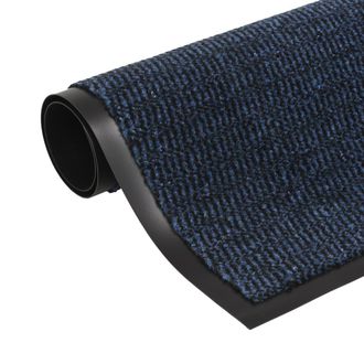 vidaXL Alfombra De Entrada Rectangular De Nudo 120x180 Cm Azul Vidaxl