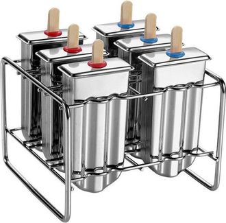 OEM Moule &Agrave; Glace - Acier Inoxydable 304 - R&eacute;utilisable Sans Bpa - Pour Pr&eacute;paration Maison De Glaces Et Sorbets - Lot De 6 Pi&egrave;ces