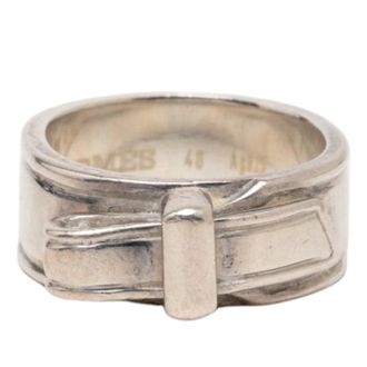 Herm&egrave;s Silver Silver 925 Band Ring (Pre-Owned)