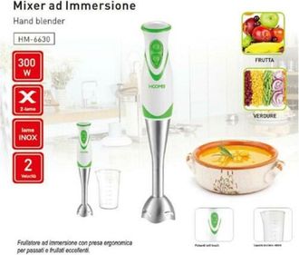 Trade Shop Trade Shop - Mixer Ad Immersione Multifunzione 300 Watt 2 Velocita Cucina Hoomei Hm-6630