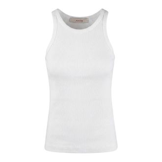 Jucca Sleeveless Tops, female, White, Size: M Canotta a costine