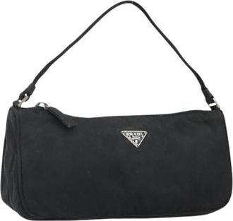 Prada Pre-owned Shoulder Bags, female, Black, Size: ONE SIZE Pre-owned Nylon Shoulder Bag