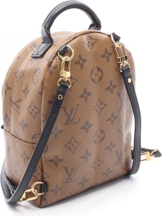 Louis Vuitton Brown Coated Canvas Leather Backpack (Pre-Owned)