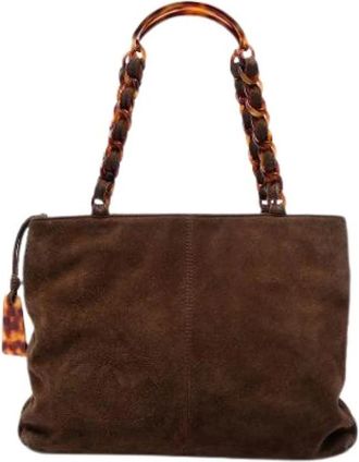 Chanel Pre-owned Vintage Tote Bag - Dames - Vintage Shopper - Bruin - ONE Size - Leer - Vintage