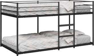 vidaXL Vidaxl - Letto a Castello senza Materasso Nero 100x200 cm in Acciaio