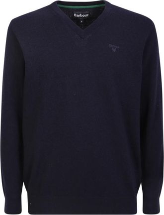 Barbour MKN Ny 71 Sweater - Heren - V-hals truien - Blauw - S - Wol - Truien & Vesten