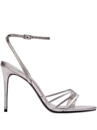 Black Suede Studio Ella metallic multi-strap sandals - Argento