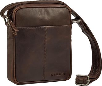 STILORD Nilo Elegant Small Leather Shoulder Bag Brown Mens Crossbody Bag - Genuine Leather Satchel Bag Messenger Bags 8.3-Inch Tablet with Many Pockets for Ca