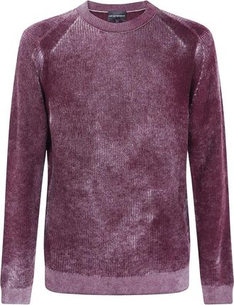 Emporio Armani Trui met ronde hals - Heren - Ronde hals truien - Paars - M - Truien & Vesten