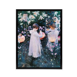 Artery8 John Singer Sargent Carnation Lily Rose Framed Canvas Wall Art Print | Size: W24 x H32