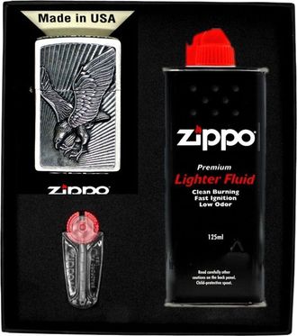 OEM Encendedor Zippo Con Emblema De &Aacute;guila, Set De Regalo N.&deg; 1