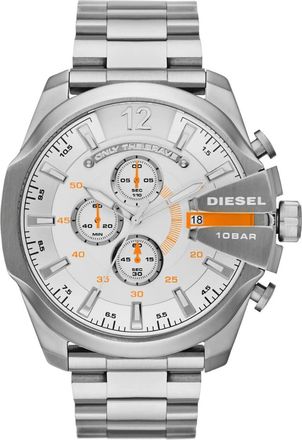 Diesel Mega Chief DZ4328 Chronograph 51mm Silver Stainless Steel Mens Watch - One Size