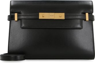 Saint Laurent Womens Manhattan Leather Crossbody Bag Black Calf Shoulder