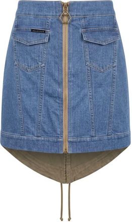 Philipp Plein Blue Cotton Women Womens Skirt
