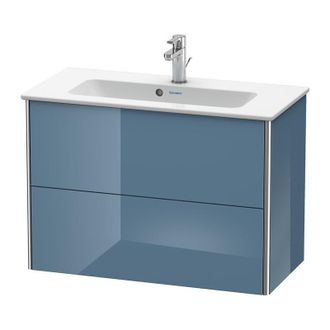 Duravit Duravit Xsquare Mueble De Pared Compacto 81,0x38,8 Cm, 2 Cajones, Para Lavabo Me De Starck 234283, Color (frente/cuerpo): Laca De Alto Brillo Stone Bl