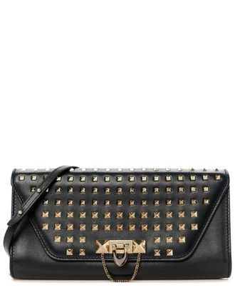 Valentino Black Calfskin Flap Wallet On Chain (Authentic Pre-Loved)