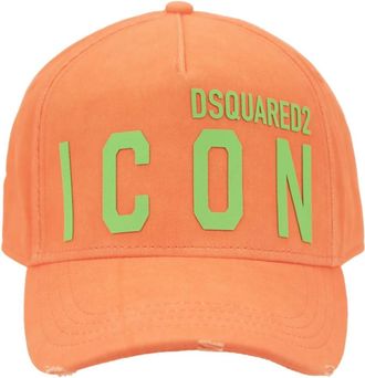 Dsquared2 Icon Baseballpet met gesp sluiting - unisex - Petten - Oranje - ONE Size - Katoen - Accessoires
