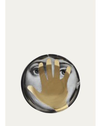 Fornasetti Round Ashtray Tema e Variazioni n16 Gold Hand Over Face