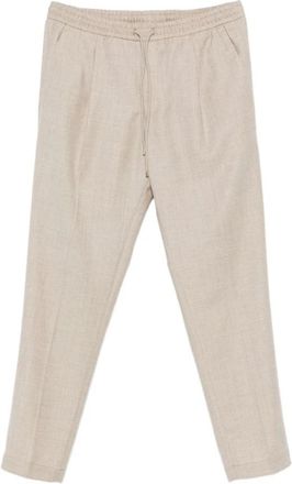 BRIGLIA 1949 Beige Wollen Broek met Koordzoom - Heren - Vrijetijds broeken - Beige - L - Wol - Broeken