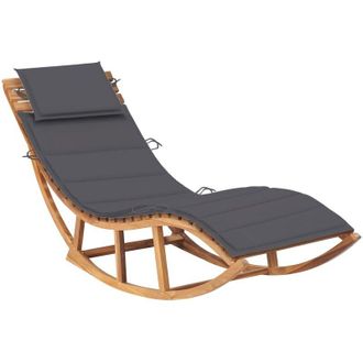vidaXL Furniture Limited - Tumbona Mecedora Con Coj&iacute;n Madera Maciza De
