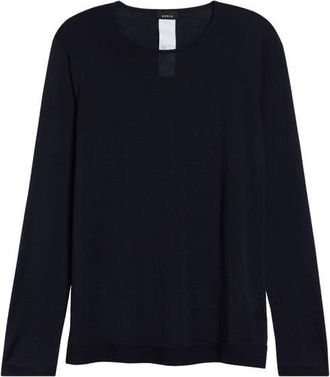 Akris Fine Cashmere & Silk Sweater in Navy at Nordstrom, Size 10