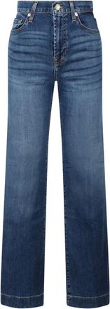 7 For All Mankind Straight Jeans, female, Blue, Size: W29 High Waist Flared Denim Jeans