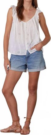 Velvet Coco Eyelet Tank In White