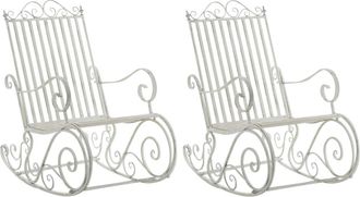Clp Set de 2 mecedoras para exterior en Metal Blanco antiguo