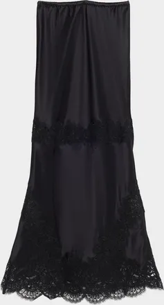 Cynthia Rowley Lace-Trim Satin Maxi Skirt