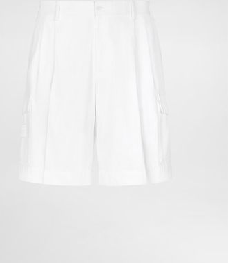 Dolce & Gabbana Gabardine Shorts With Side Pockets - Man Pants And Shorts White 46