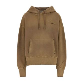 Golden Goose Hoodies & sweatvesten, Dames, Bruin, M, Katoen, Journey Garment Dyed Relaxed Hoodie