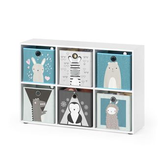 Vicco Estanter&iacute;a Infantil, Blanco, 72 X 107.8 Cm Con 6 Cajas Plegables