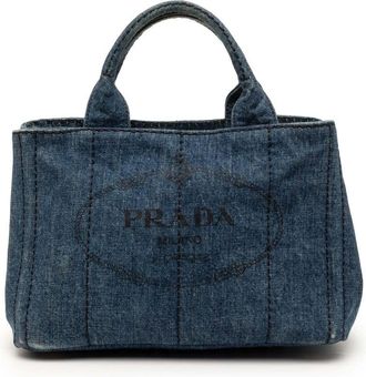 Prada Pre-owned Prada Small Denim Canapa Logo Satchel Ladies CH4ULT41KRE1LJOT
